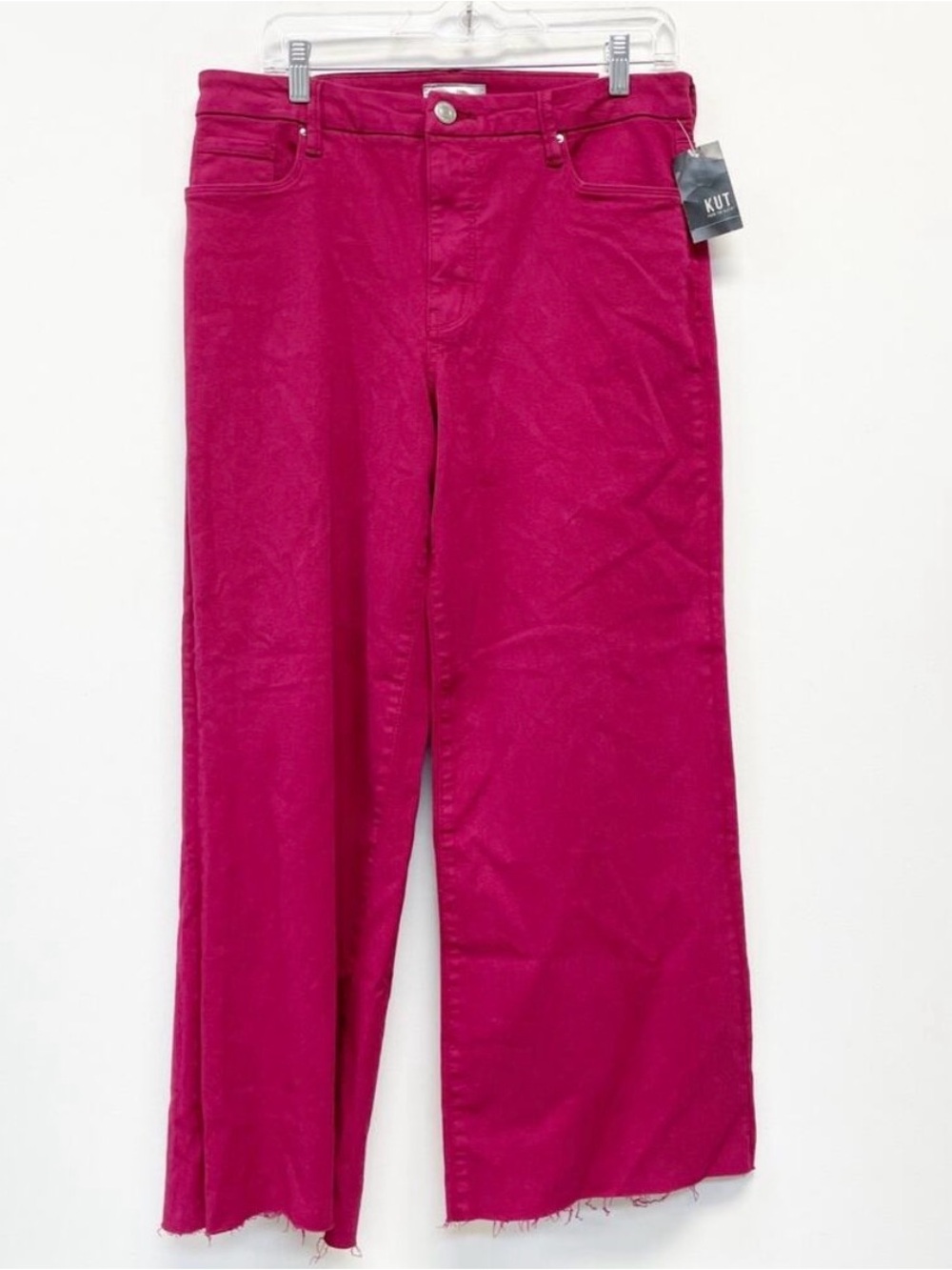 Kut From The Kloth Womens Pink High Rise Meg Fab Ab Wide Leg Pants Size 10